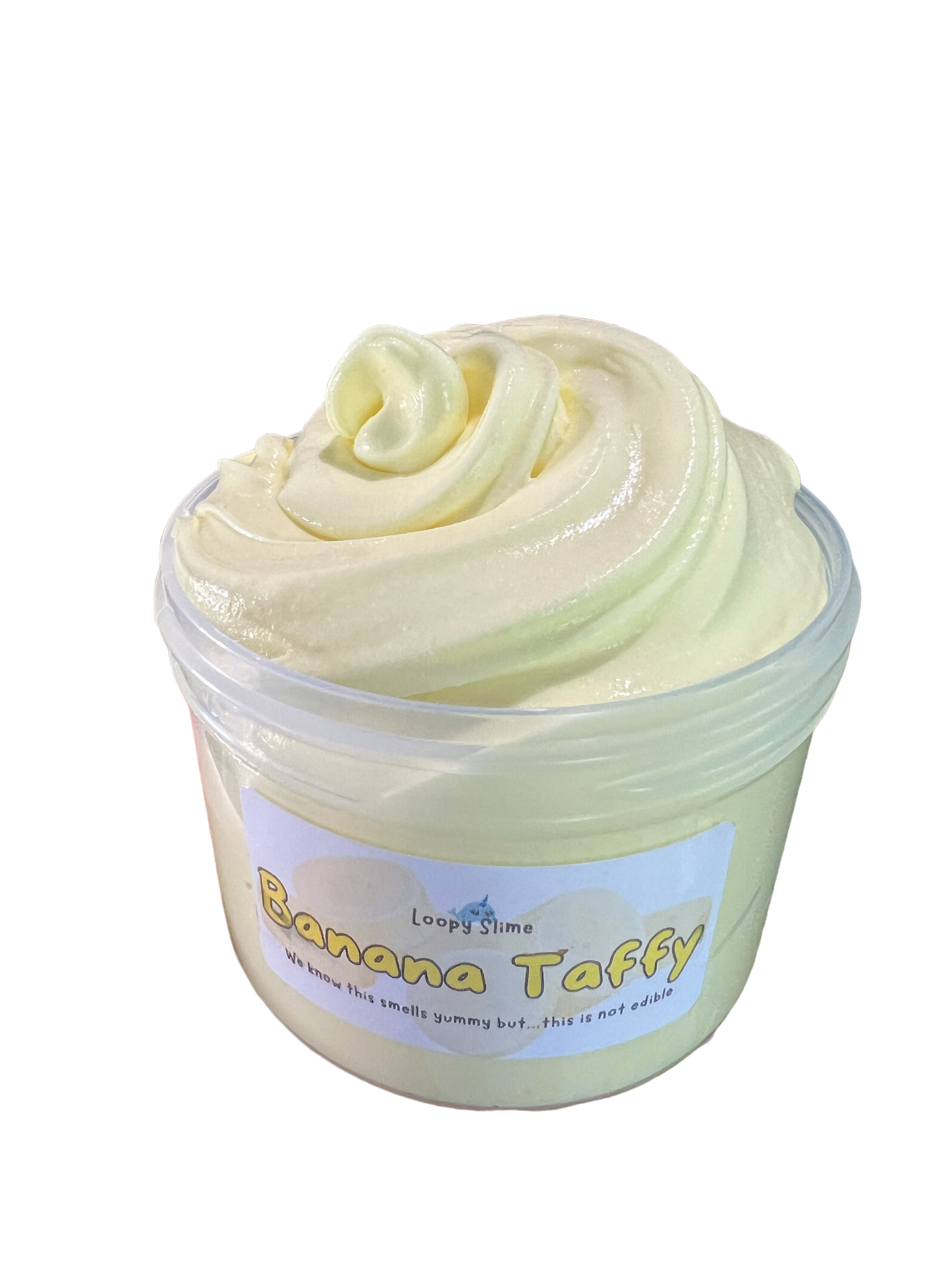 Banana taffy slime, smooth slime, scented slime, 8 ounce slime