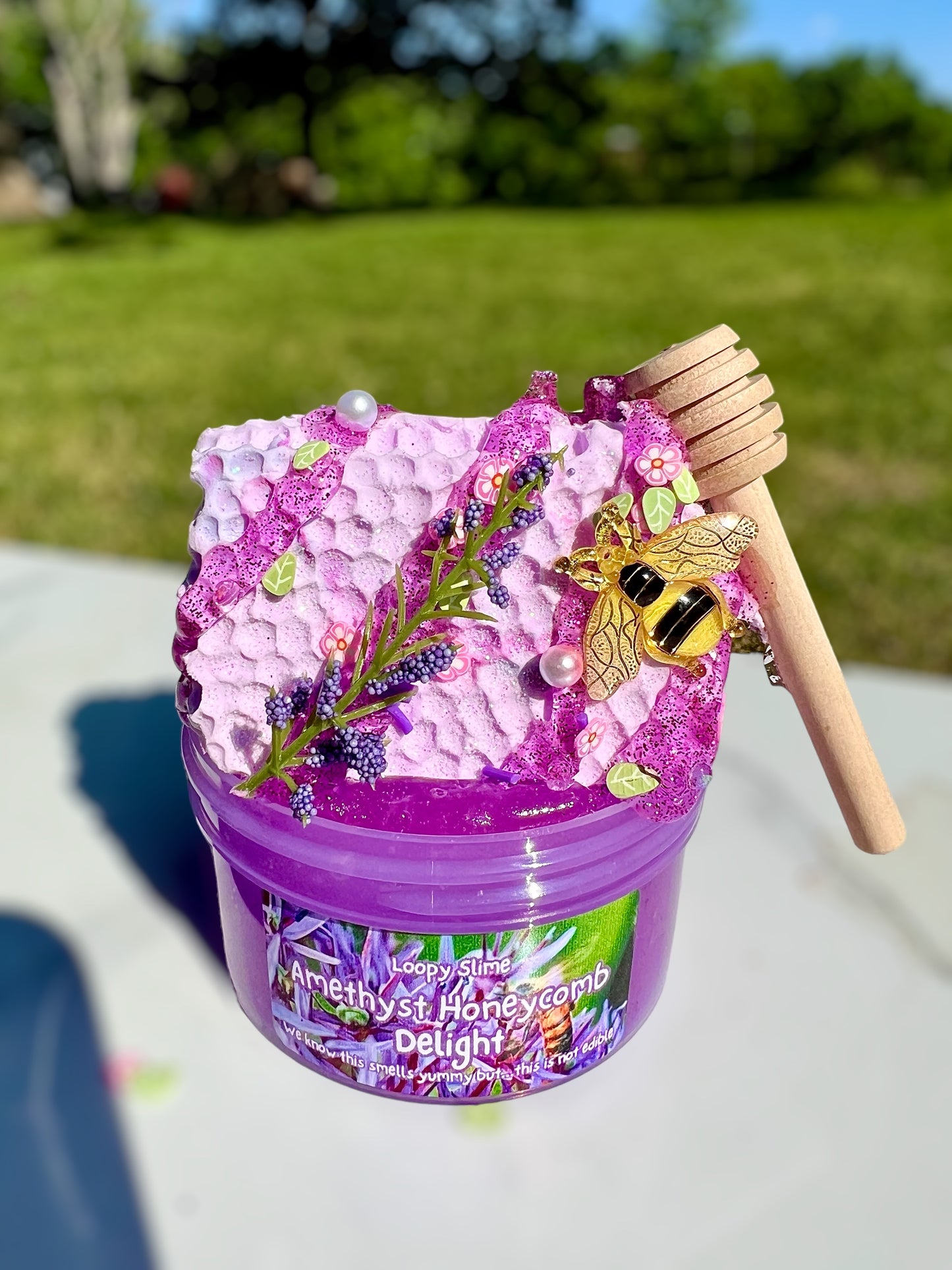 Amethyst Honeycomb Slime kit, jelly slime, scented slime, fluffy slime